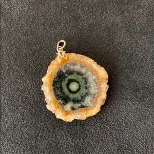 Quartz Amethyst Cut Pendant 1.25” x 1.12”